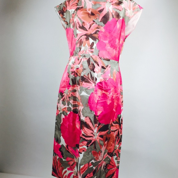 Banana Republic Mad Men Sheath dress Floral M - Picture 2 of 6